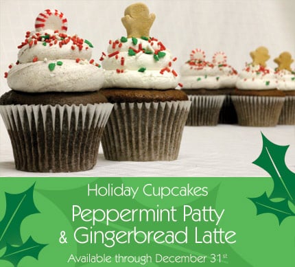 Holiday Cupcakes holiday cupcakes Peppermint Patty and Gingerbread Latte