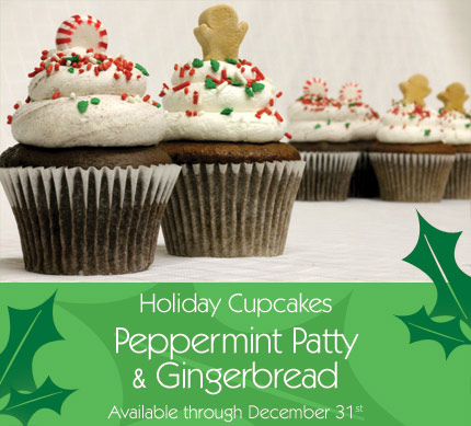 Holiday cupcakes Peppermint Patty and Gingerbread